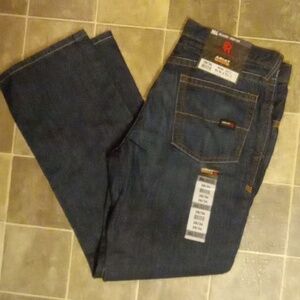 NWT Ariat Men's Work FR M4 Relaxed Boot Fit Dark Blue Jeans Size 38/34